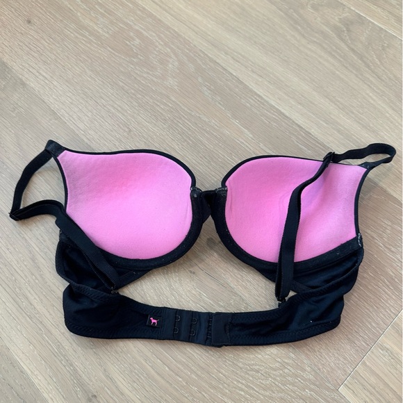 Victorias Secret PINK Tan Black Strapless Bra 32B XS Small Lingerie Tshirt Brown - Picture 3 of 11